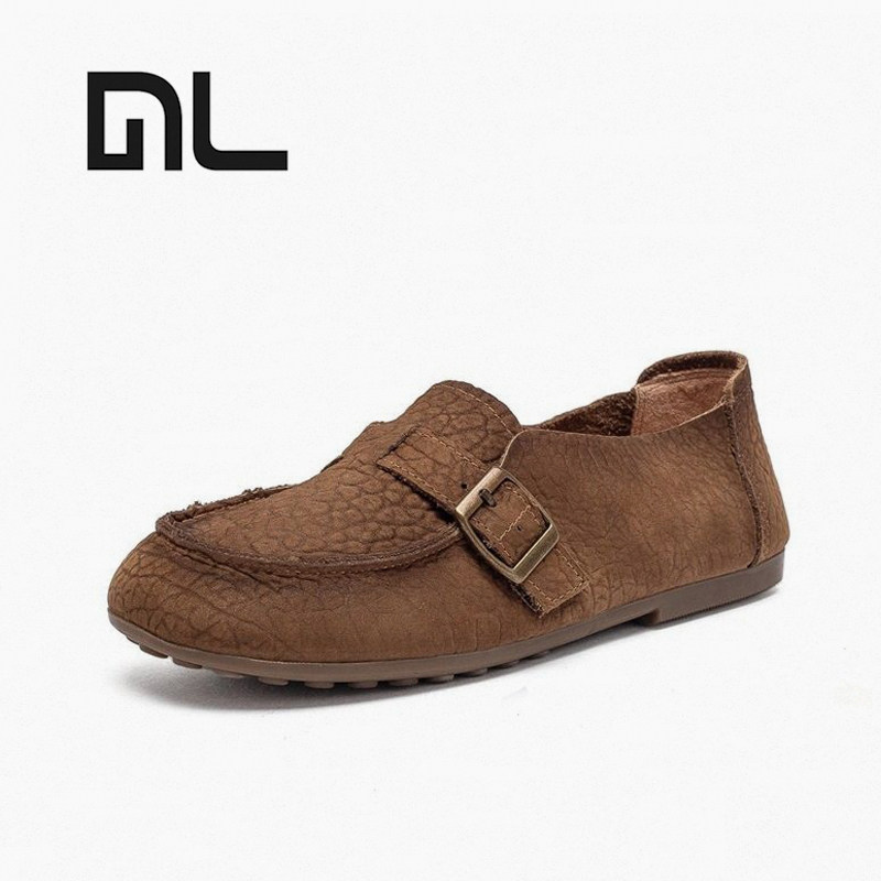 2026春季新款真皮平底豆豆鞋圆头T字懒人鳄鱼纹一脚蹬妈妈单鞋女,女鞋,时尚休闲鞋,淘宝优惠券,粉丝福利购,淘宝优惠卷