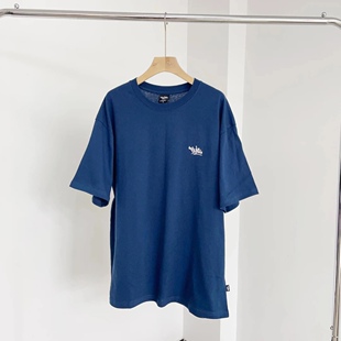 春款 深蓝色圆领男女款 休闲T恤