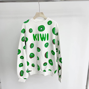 G212 绿色春天味道猕猴桃圆领厚实卫衣