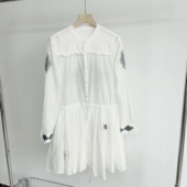 连衣裙 衬衫 刺绣棉质巨软棉布长款