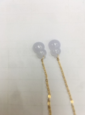 18k金镶嵌缅甸A货天然翡翠玉 冰紫葫芦18k金耳线