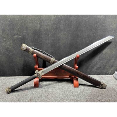 龙泉市刀剑火龙出品手工锻打黑金古刃乌兹钢镇宅宝剑冷兵器未开刃