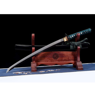 一体手工锻打村正妖刀T8钢烧刃日式短刀高级工艺品冷兵器未开刃