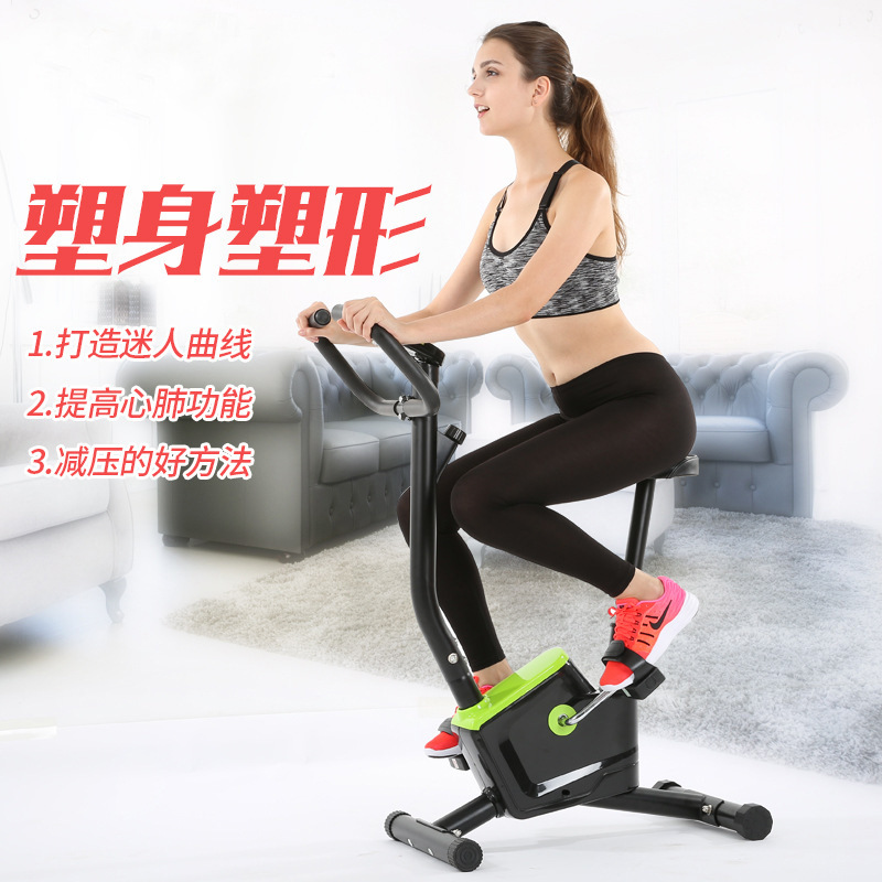 新款跨境外贸家用办公室脚踏车动感单车健身自行车健身器材织带