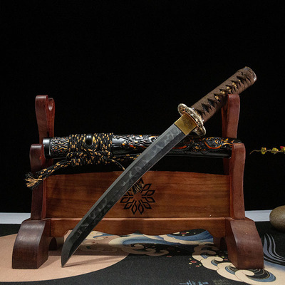 战龙胁差日本短刀剑皆烧冷兵器工艺品外贸 wakizashi 未开刃