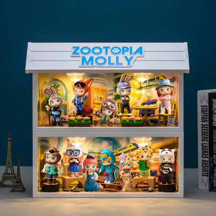 适用POPMART泡泡玛特MOLLY × 疯狂动物城联名系列手办盲盒展示盒