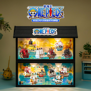 适用泡泡玛特航海王伟大的航路海贼王模型载具场景盲盒展示盒