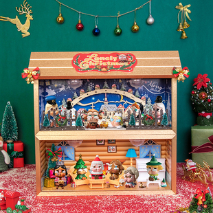 POPMART泡泡玛特 CRYBABY孤独圣诞系列手办盲盒收纳展示场景摆件