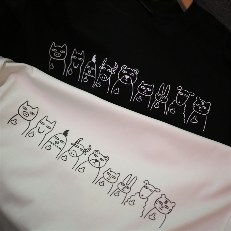 礼貌的动物 原创小众设计创意恶搞卡通可爱印花宽松男女短袖T恤潮