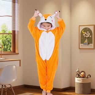 元旦幼儿园童话剧狐假虎威小狐狸儿童表演服装动物睡衣派对亲子装
