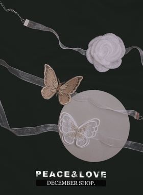 仙女系夏款刺绣白色玫瑰花项链