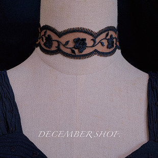复古服装 田园蕾丝项链锁骨链透明项圈女短款 法式 佩戴拍照颈带 包邮