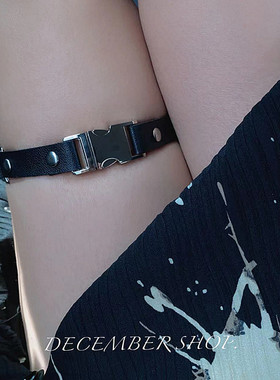 新款个性插扣PU皮腿环表演帅酷大腿环圈jk暗黑直播跳舞配饰绑腿链