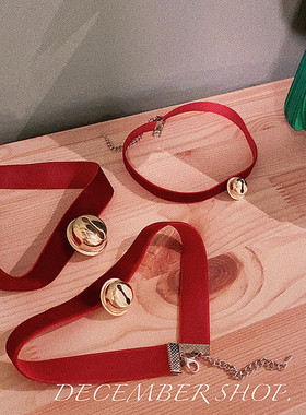 包邮圣诞节饰品项链平安夜约会礼物丝绒项圈大铃铛choker锁骨链女