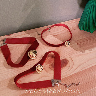 圣诞节饰品项链平安夜约会礼物丝绒项圈大铃铛choker锁骨链女 包邮