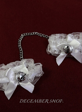 包邮蕾丝边铃铛脚环蝴蝶结足链禁欲脚铐脚链腿环手铐脚镣情侣手链