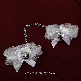 包邮蕾丝边铃铛脚环蝴蝶结足链禁欲脚铐脚链腿环手铐脚镣情侣手链