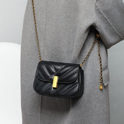Viney包包2025新款包包女包链条包斜挎包夏轻奢百搭真皮腋下小包