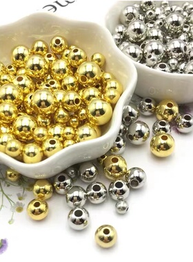 金色银色半孔通孔高亮仿珍珠 2号花杆专用 DIY手工制作配件