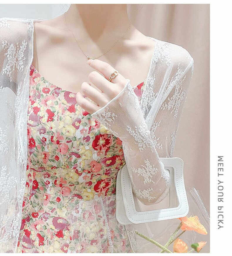 蕾丝防晒衣女夏季新款防紫外线开衫外套薄款透气外搭空调罩衫披肩