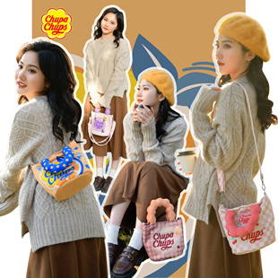 正品珍宝珠ChupaChups原创云朵斜挎包韩版百搭通勤可爱水桶手提包