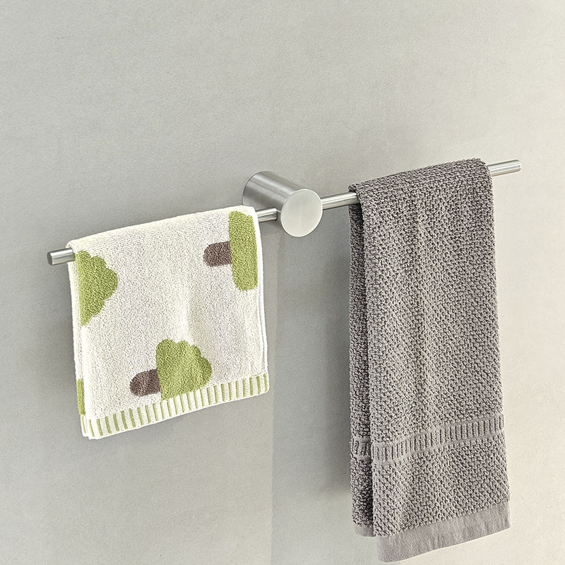 德国SEVENR卫生间毛巾架免打孔拉丝银不锈钢浴室浴巾置物架极简毛