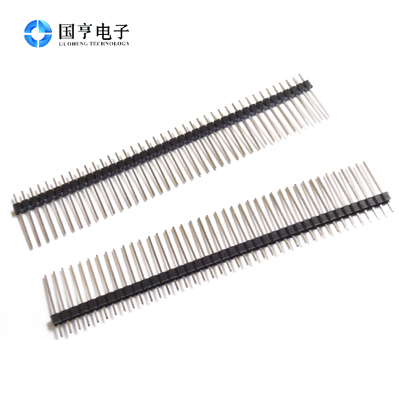 间距2.0MM 单排排针 单排针 1*40PIN微黄镀金长排针 针长15MM