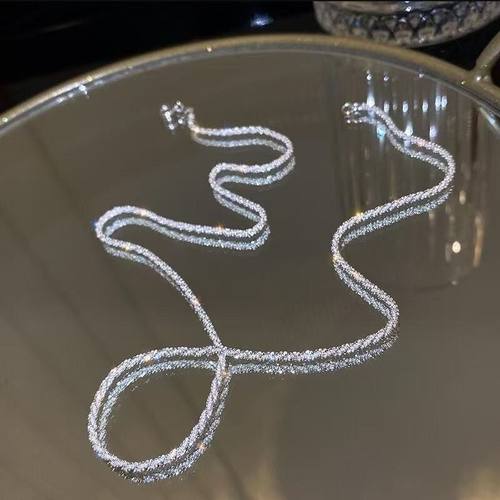 满天星波光粼粼项链高级感轻奢个性小众简约闪亮素链锁骨链颈链女