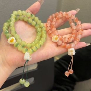 可爱猫爪菩提双圈手串学生绕指柔文玩手链甜美高颜值情侣闺蜜礼物