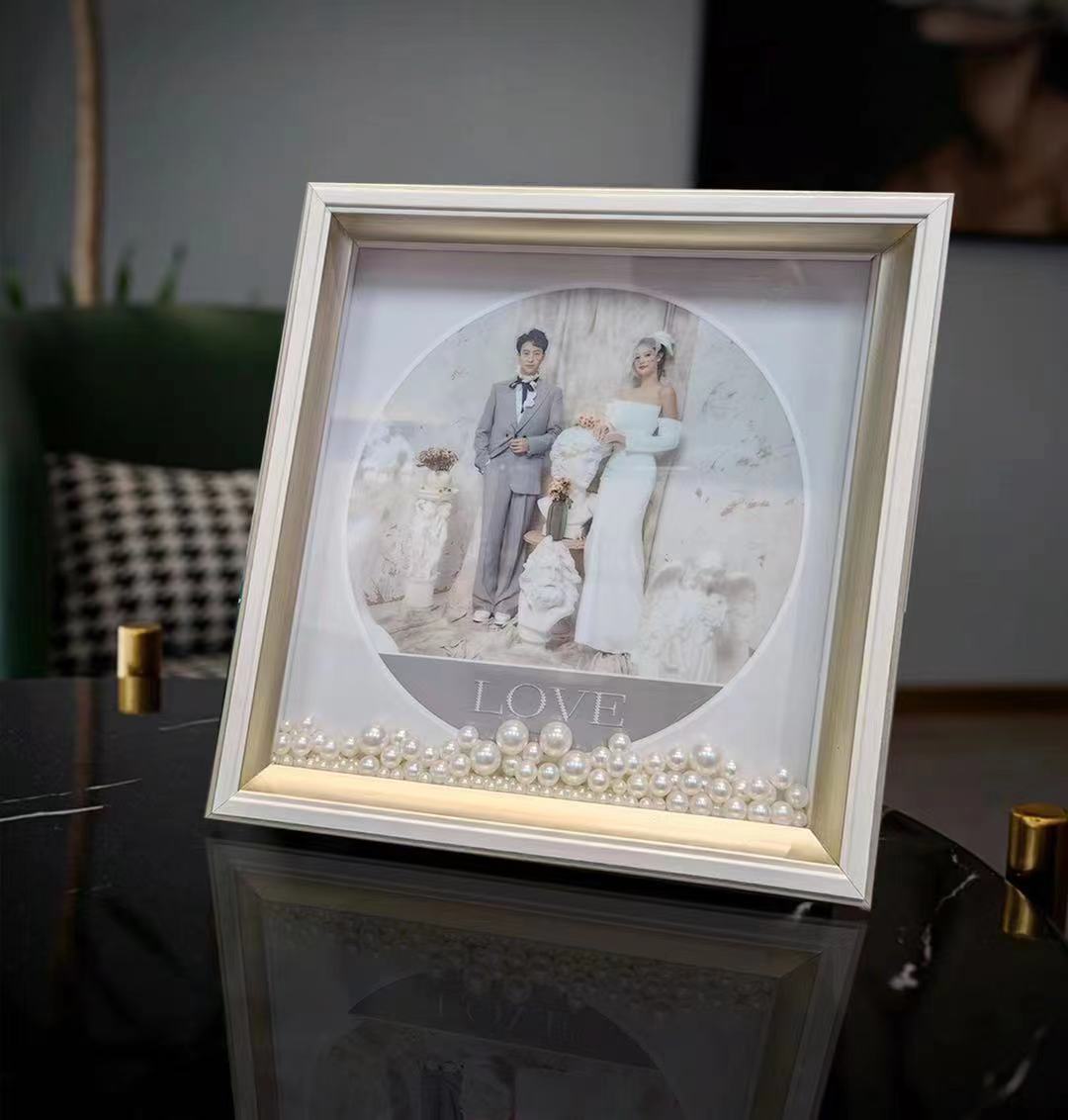 创意珍珠摆台相框定制洗照片高级