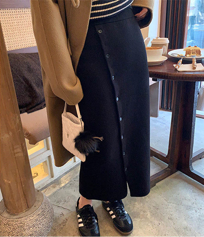 大碗plus定制大码女装微胖mm多扣针织半身裙秋冬显瘦遮肉中长款裙,女装/女士精品,大码半身裙,淘宝优惠券,粉丝福利购,淘宝优惠卷