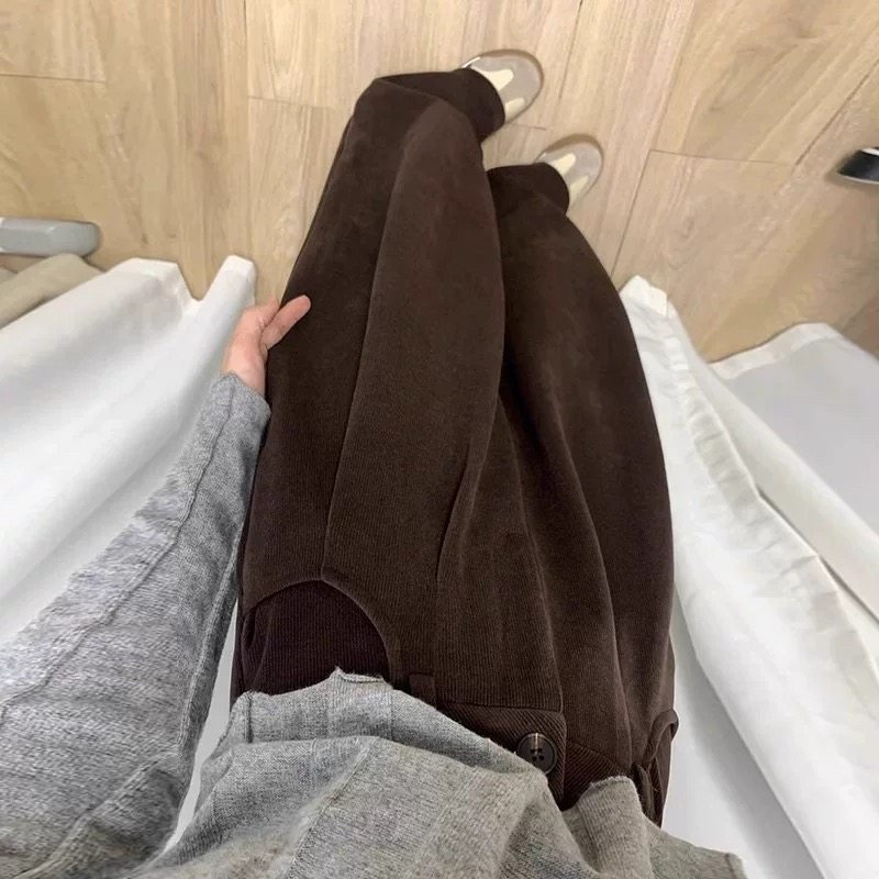 大碗plus定制大码女装微胖棕色灯芯绒直筒秋冬加绒高腰显瘦阔腿裤,女装/女士精品,大码裤装,淘宝优惠券,粉丝福利购,淘宝优惠卷