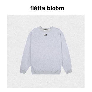 bloom韩国小众潮牌RR宽松纯棉毛圈短款 fletta 圆领卫衣女 现货