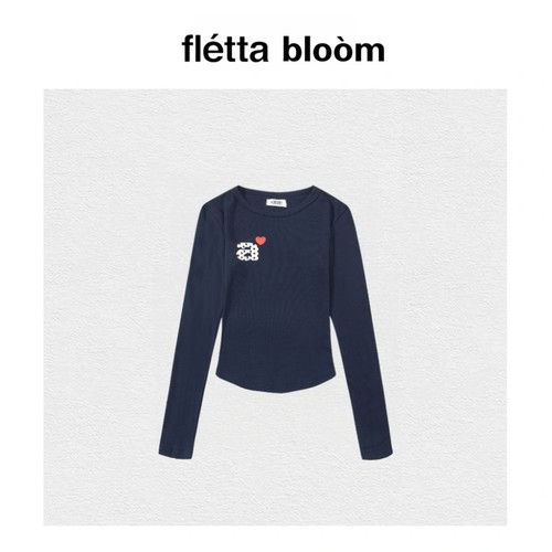 【现货】fletta bloom韩国aeae长袖T恤显瘦爱心字母印花上衣女