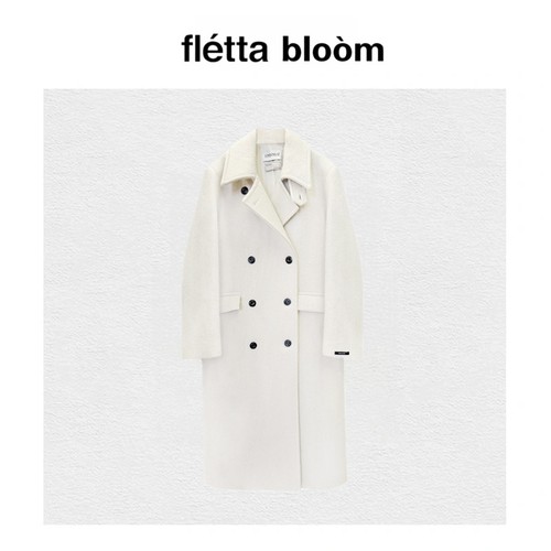【现货】fletta bloom韩国东大门面料双排扣伦敦长款羊毛毛呢大衣