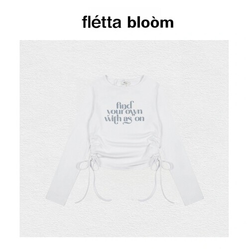 【现货】fletta bloom韩国小众ason复古做旧侧抽绳弹力长袖T恤女