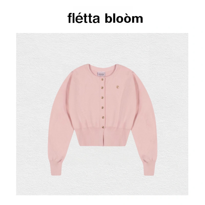 【现货】fletta bloom张元英同款ROLAROLA粉嫩少女针织开衫学院风