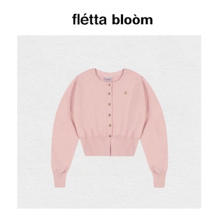 现货 ROLAROLA粉嫩少女针织开衫 fletta 英同款 学院风 bloom张元