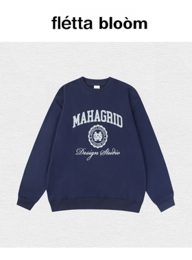 【现货】fletta bloom章若楠同款圆领长袖卫衣MGD徽章宽松上衣