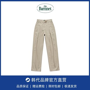 【现货】韩国小众The barnnet八奶fever同款宽松直筒卡其色休闲裤