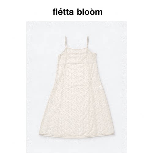 ●fletta bloom viaplain夏季新款韩国清透感雏菊刺绣吊带连衣裙