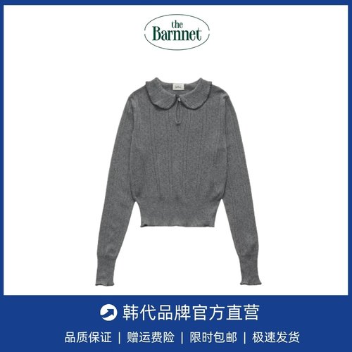 【现货】春季新款韩国thebarnnet八奶法式复古花边领镂空针织衫女
