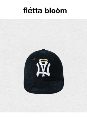 【现货】fletta bloom韩国aeae天使翅膀刺绣棒球帽女灯芯绒鸭舌帽