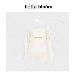 不规则针织挂脖吊带背心罩衫 bloom韩素霞同款 fletta 套装 现货