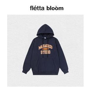 【现货】fletta bloom韩国小众MGD经典字母连帽卫衣美式宽松