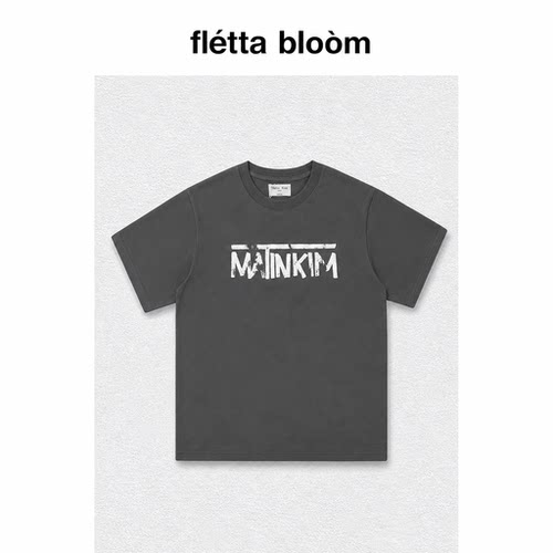 ●fletta bloom韩国Matin Kim宁艺卓同款涂鸦字母印花圆领短袖t恤