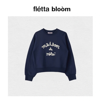 【现货】fletta bloom韩国小众潮牌rolarola卫衣女刺绣圆领上衣