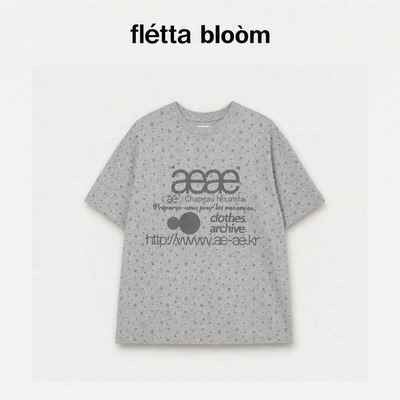 ●fletta bloom碎花短袖T恤女夏季aeae·百搭宽松花朵印花上衣
