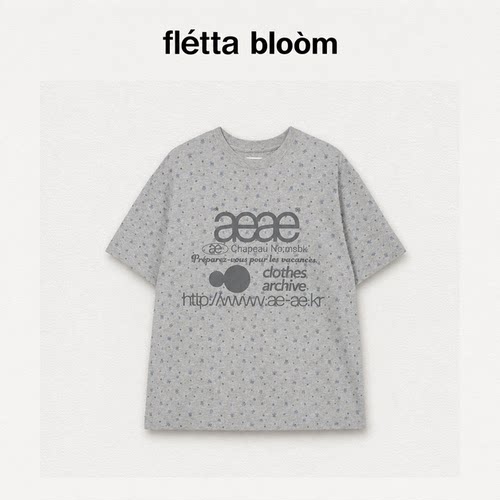 ●fletta bloom碎花短袖T恤女夏季aeae·百搭宽松花朵印花上衣