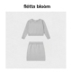 现货 fletta bloom韩国Slowand圆领针织衫 上衣短裙套装 毛衣